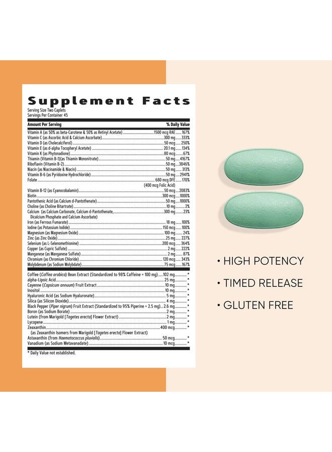 GNC Women's Energy and Metabolism Multivitamin Caplets, Clinically Proven, Calorie Burn, Focus, 100mg Caffeine, Active Nutrition, Immune, Bone, Beauty, Iron, Biotin, Timed Release, 90 ct - Image 5