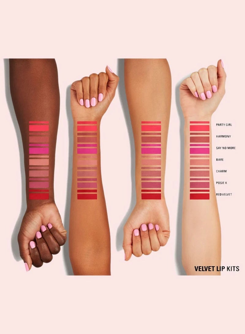 كايلي كوزماتيكس طقم Velvet Lip Kit – 100 POSIE K – مجموعة أحمر شفاه سائل مخملي ومحدد شفاه بلمسة مطفية ناعمة وثبات طويل (3 مل) - Image 5
