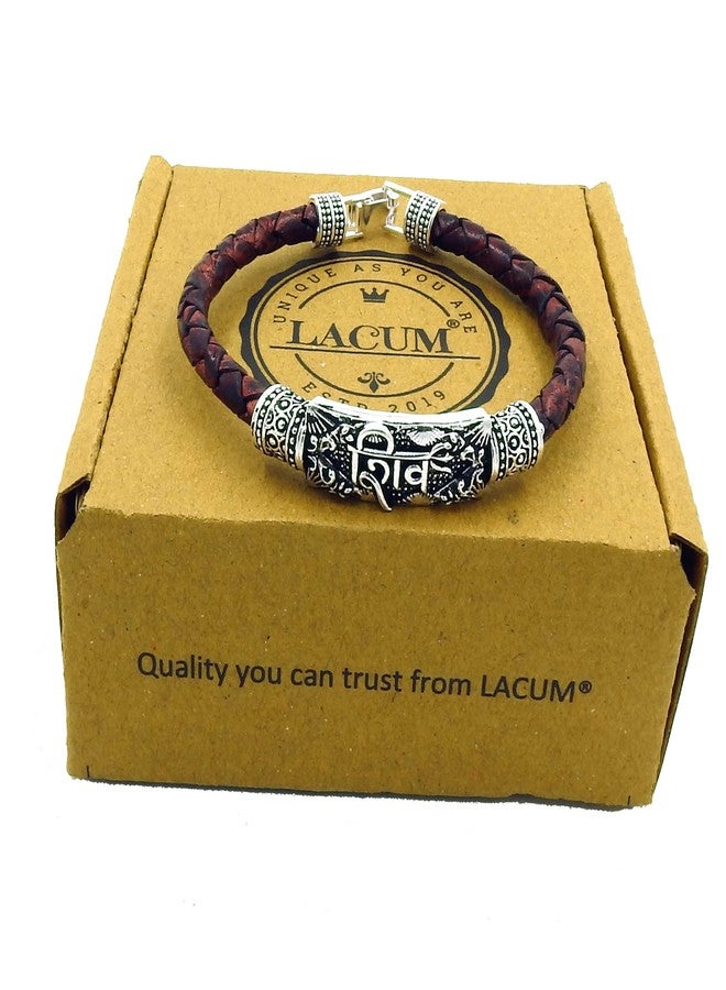 LACUM سوار تريشول دامرو المصمم من المعدن والجلد من LACUM للجنسين باهوبالي كادا للرجال والنساء والأولاد والبنات (LAC125KDA0X) (TRI_SHIV) - Image 3