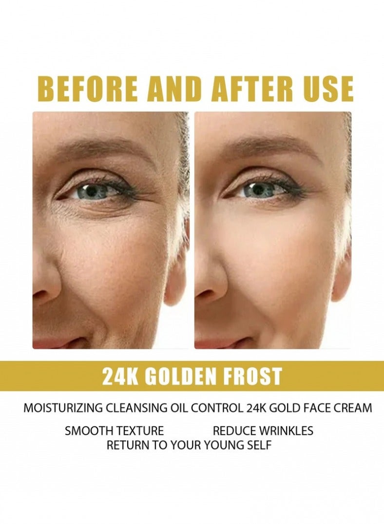 EELHOE 24k Golden Frost Cream Moisturizing Oil Control Cream Nourishing Rejuvenating Anti-aging Oil Control Face Cream 50g - Image 4