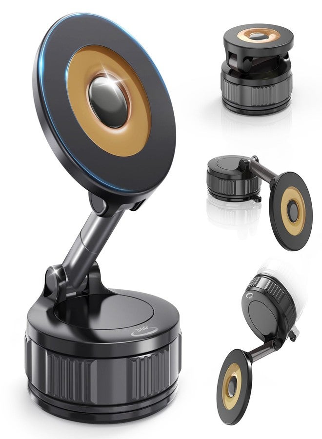 volport Dashboard Suction Cup Phone Mount for Magsafe: Dual Rotatable 360°Adjustable Nano Gel Vacuum Magnetic Phone Holder for Vehicle Screen Windshield Dash, Rock Solid Car Mount Compatible Mag-Safe iPhone - Image 1