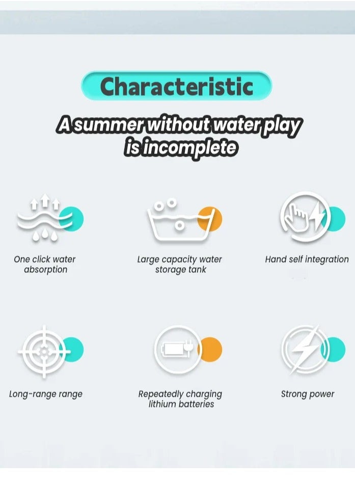 No branded 2024 New automatic suction children's outdoor toy water gun  - Image 3