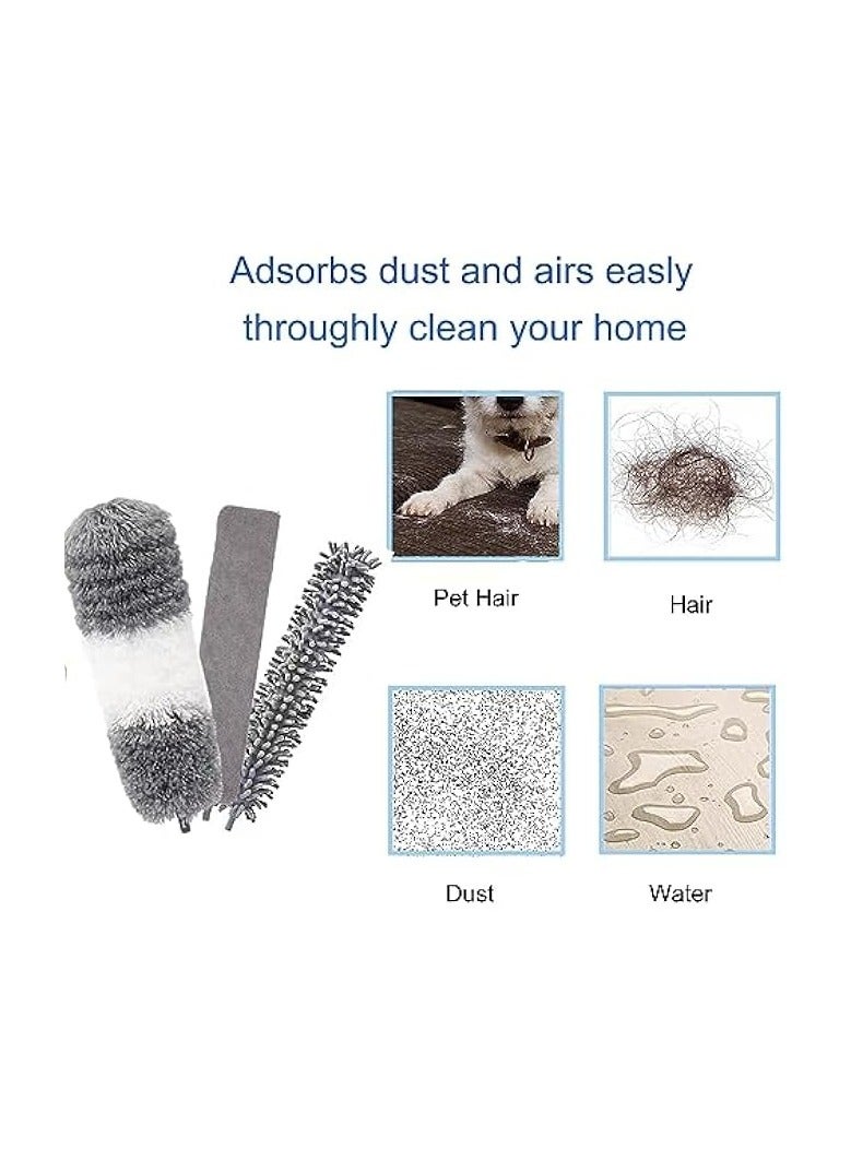 إيروريكس منفضة ريش من الألياف الدقيقة، 5 قطع قابلة لإعادة الاستخدام وقابلة للغسل وقابلة للانحناء على شكل شبكة العنكبوت مع عمود تمديد إضافي بطول 100 بوصة لتنظيف مروحة السقف والأسقف العالية والستائر والأثاث والسيارات - Image 4