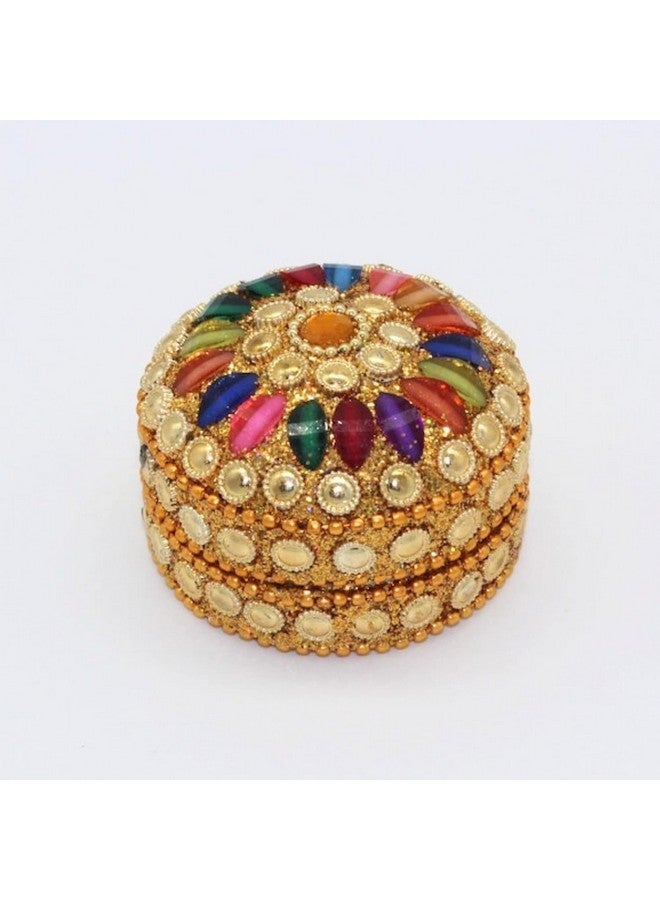 santarms kumkum box handcrafted sindoor refilable for married women shadi ka gift puja sindur shringar dani dabbi beautiful gifting moti dibbi fancy decoration (PACK OF 2) - Image 4