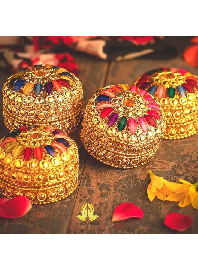 santarms kumkum box handcrafted sindoor refilable for married women shadi ka gift puja sindur shringar dani dabbi beautiful gifting moti dibbi fancy decoration (PACK OF 2) - Image 5