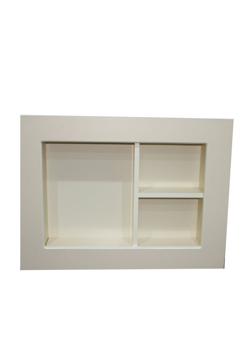 Decorative window air conditioner cover to cover the wall, made of wood, Beige color - Image 2