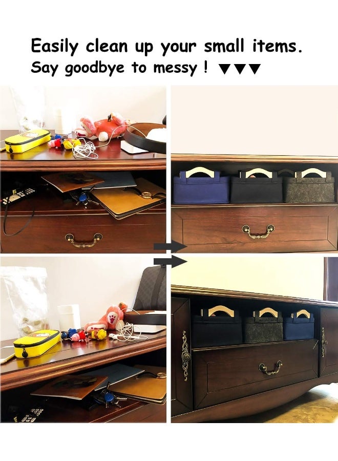 KWLET Rectangle Navy Blue Soft Decorative Nursery storage basket Bins for Books Magazines Album Dog Toys Bra Socks Storage Bins Baskets - Image 2