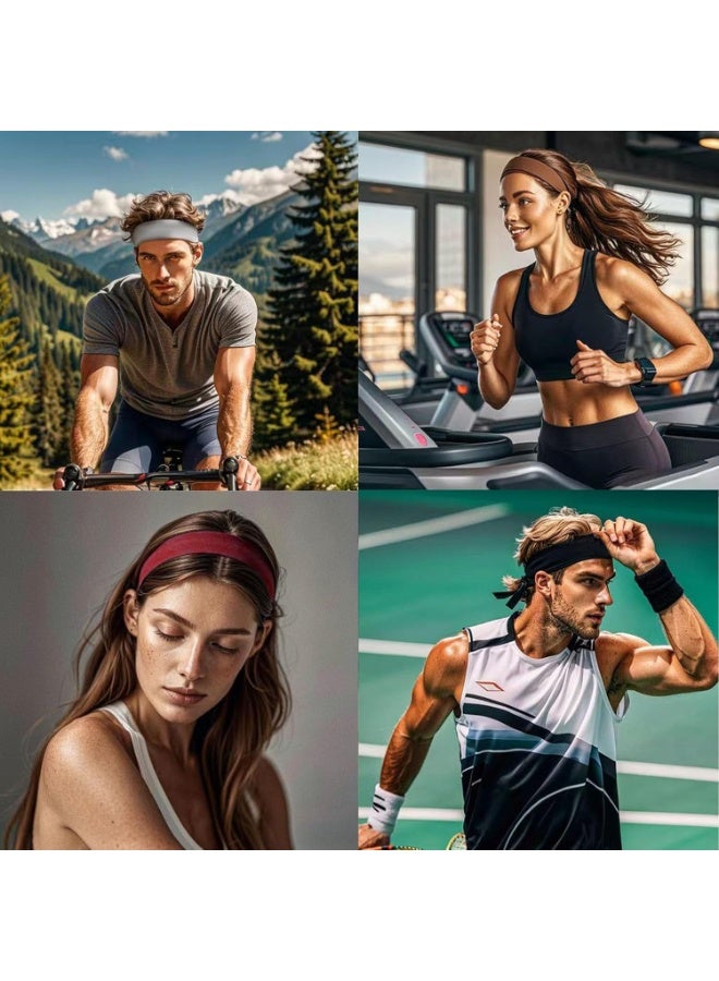 3 Pack Women’s Headbands – White, Black & Rose, Soft & Stretchy, Perfect for Yoga, Running & Sports - Image 5