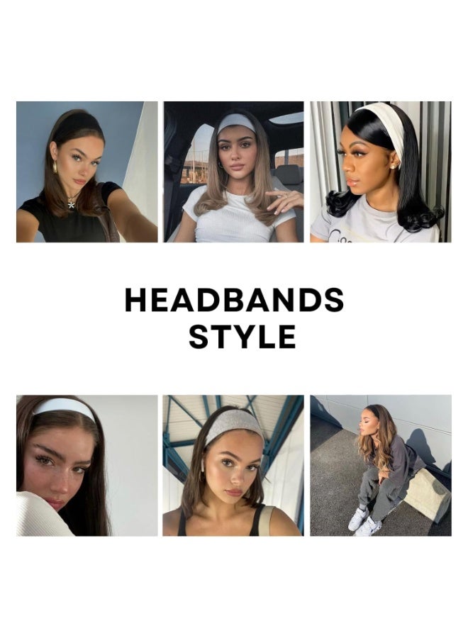 3 Pack Women’s Headbands – White, Black & Rose, Soft & Stretchy, Perfect for Yoga, Running & Sports - Image 3