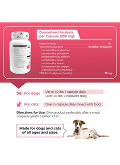 VetriScience Laboratories Vetri Mega Probiotics For Dogs & Cats, 7.5 Billion Cfu  8Strain Cat & Dog Probiotics For Digestive Health, Gut Health, Immune Support & Seasonal Allergies  120 Capsules  - Image 5