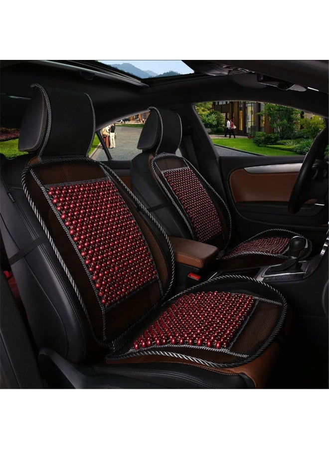 LKXHarleya Wood Bead Car Seat Cover Cushion, Cooling & Breathing, Automotive Beaded Driver Seat Massager Cushion for Lower Back Pain, One Size - Image 1