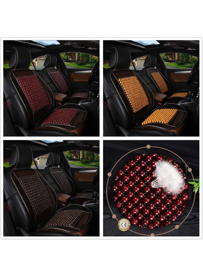 LKXHarleya Wood Bead Car Seat Cover Cushion, Cooling & Breathing, Automotive Beaded Driver Seat Massager Cushion for Lower Back Pain, One Size - Image 4