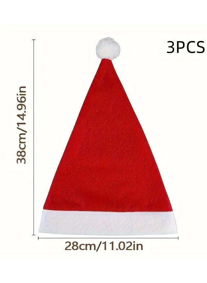 بروماس 3 قطع من قبعة العطلات، مخملية مريحة، مستلزمات الحفلات - Image 2