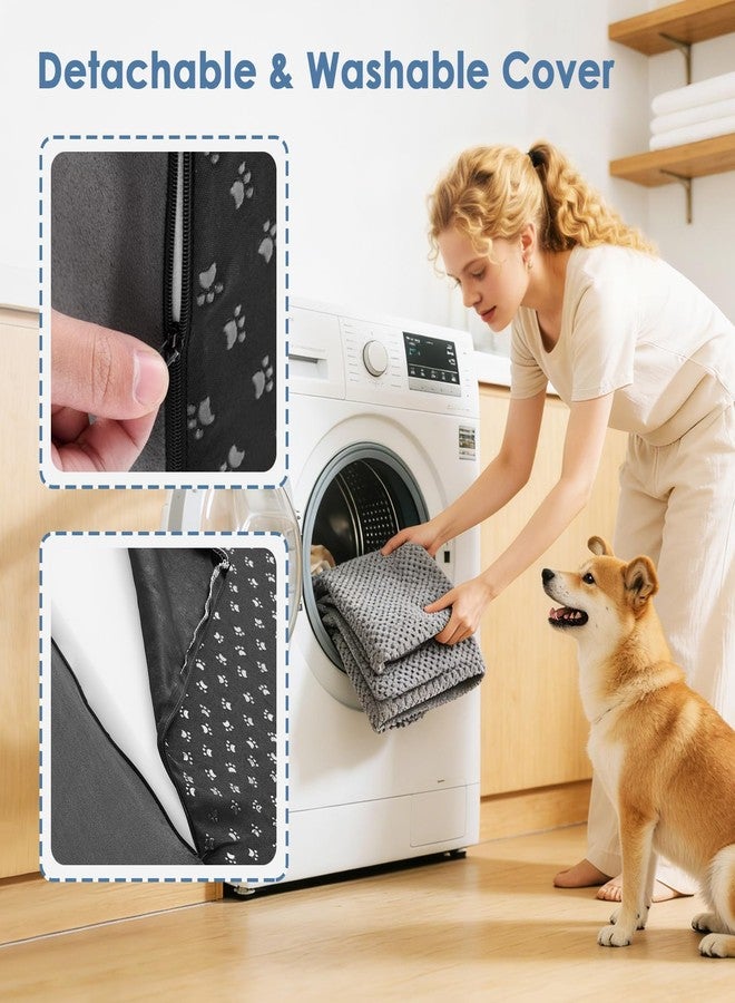 DUMOS Dog Stairs for Small Dogs, 3-Steps Non-Slip Balanced Indoor Foldable Dog Steps with Density Foam & Washable Cover, Cat Puppy Old Pet Stairs for High Bed, Couch, Sofa - Grey, 18" H - Image 4