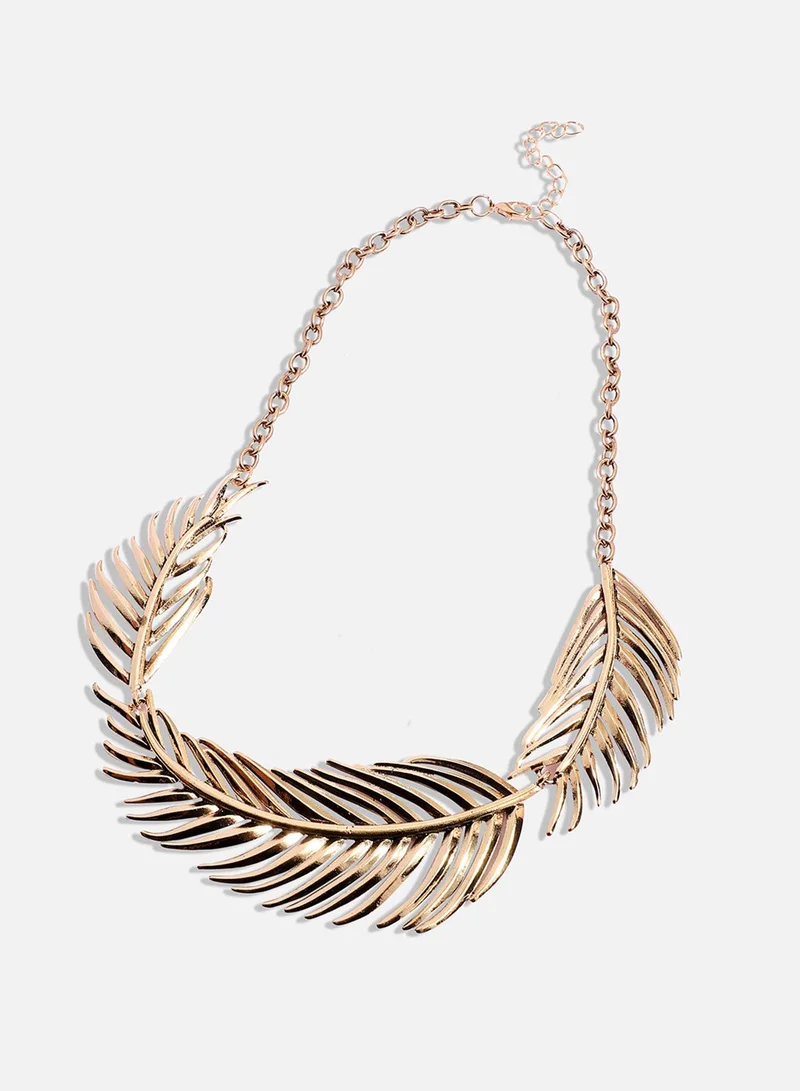 SOHI Statement Leaf Artificial Necklace Jewellery