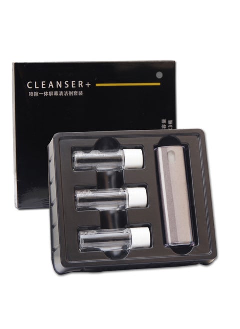One Spray Wipe Screen Cleaner Mobile Phone Digital LCD Screen Cleaning Kit Screen Cleaner-Color:Gray (spray Wipe One + Shell +3 Bottles Of Replacement Liquid)