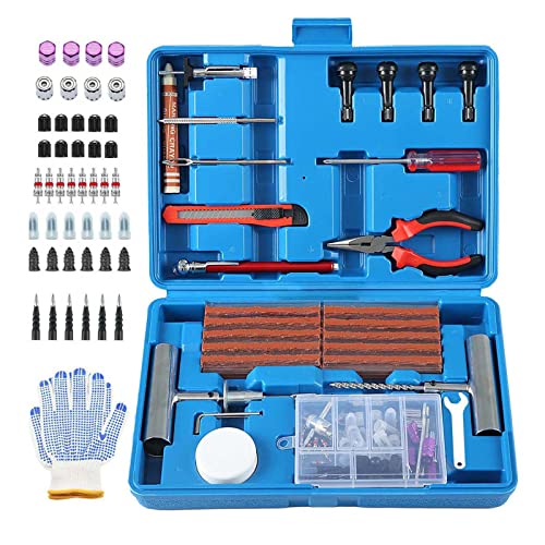 TILIBOTE Tire Repair Kit,117pcs Heavy Duty Tire Plug Kit,with Universal Tire Patch Kit to Plug Flats for Car/Motorcycle/Truck/Tractor/Trailer/RV/ATV - Image 1