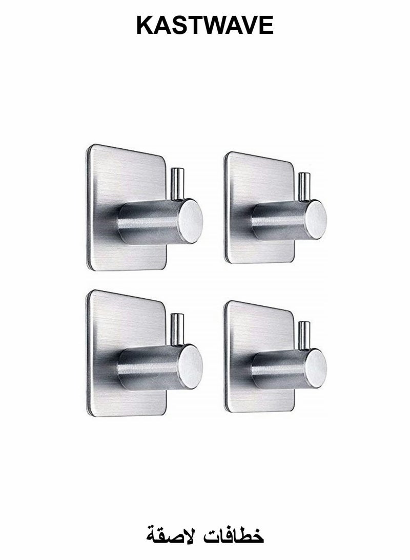 KASTWAVE Adhesive Hooks Heavy Duty Wall Hooks Waterproof Stainless Steel Hooks - Image 1