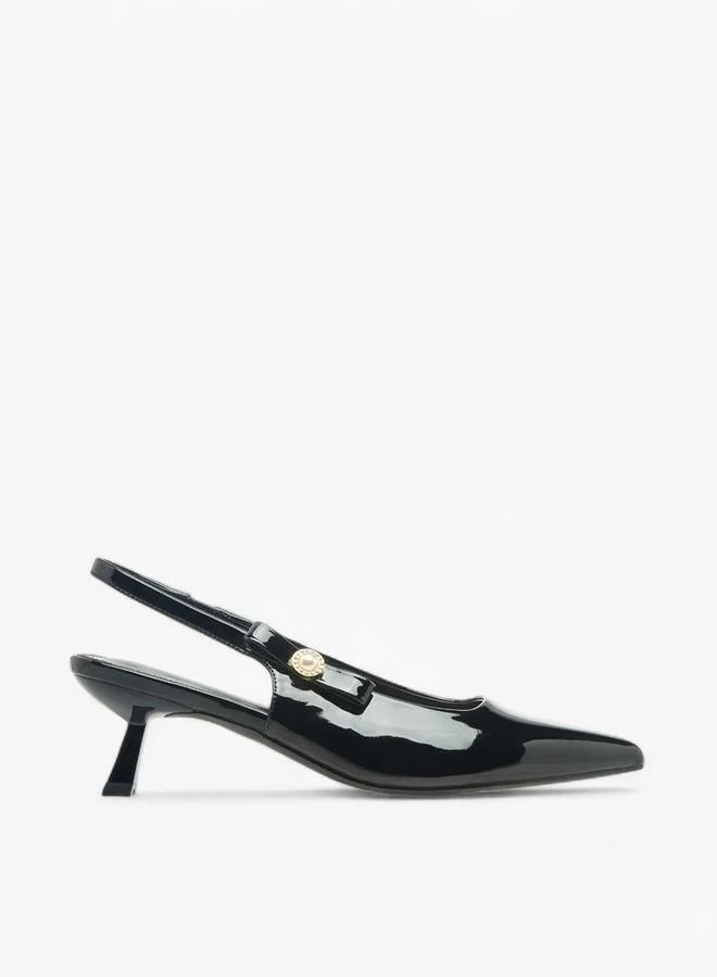 Flora Bella By Shoexpress Womens Bow Detail Flared Heel Slingback Shoes