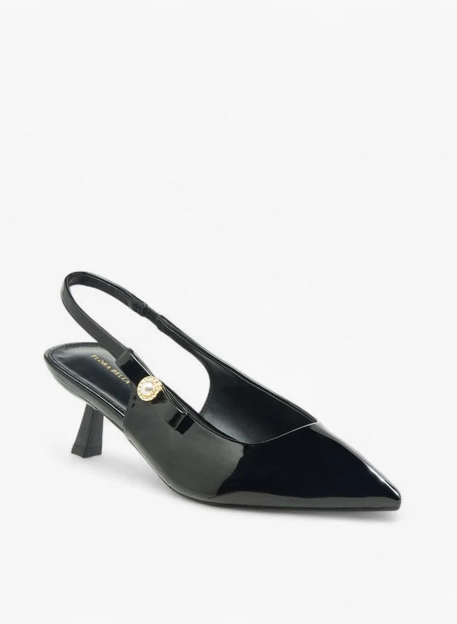 Flora Bella By Shoexpress Flora Bella Womens Bow Detail Flared Heel Slingback Shoes