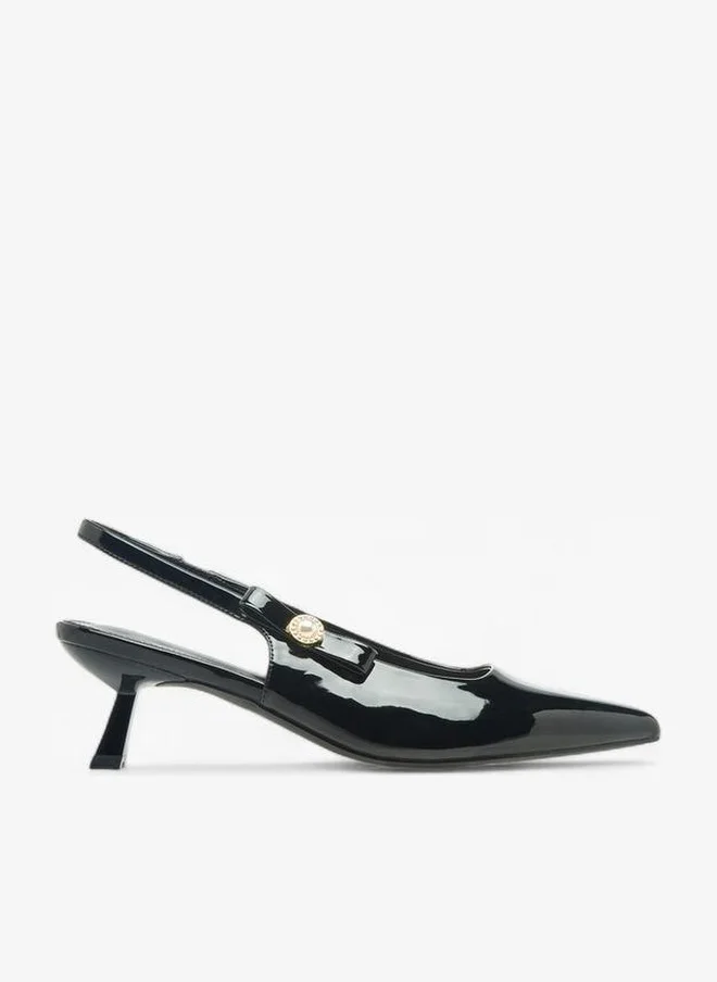 Flora Bella By Shoexpress Flora Bella Womens Bow Detail Flared Heel Slingback Shoes