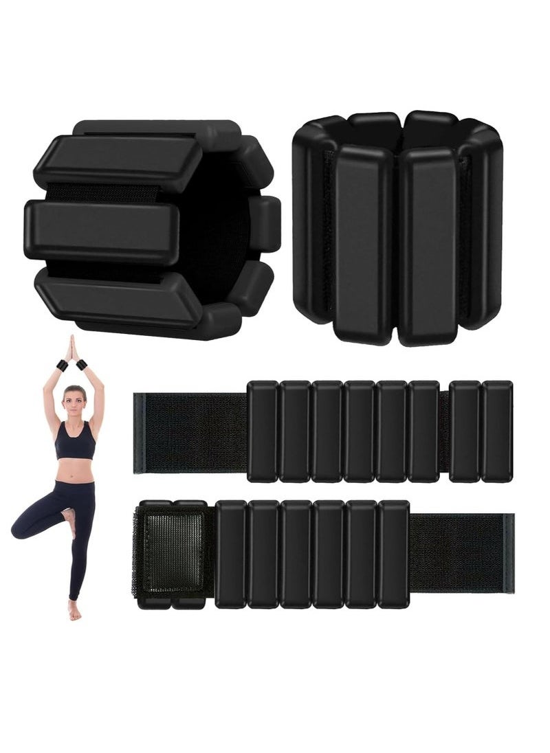 Yoawllty Ankle Weights 2-Pack, Ankle And Wrist Weights, Each Piece 2lbs for Women and Men, Portable Wrist Weight Cuffs for Home and Office, Walking, Yoga, Dance, Barre, Gym (Black)  - Image 1