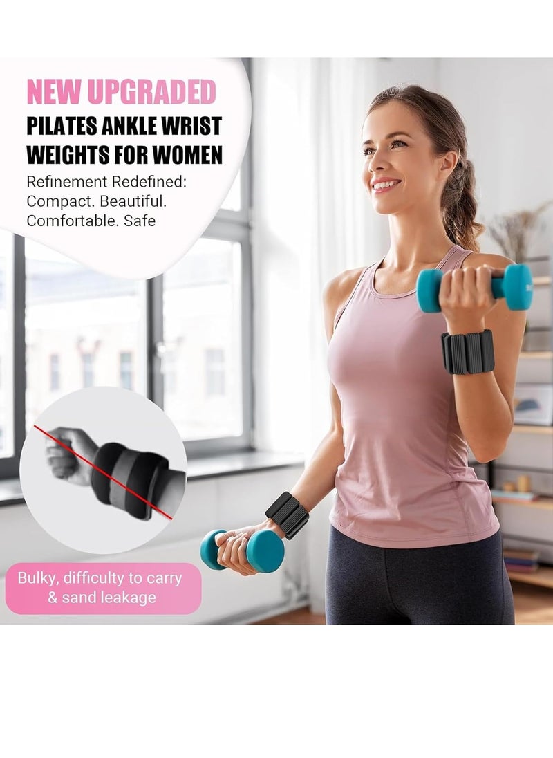 Yoawllty Ankle Weights 2-Pack, Ankle And Wrist Weights, Each Piece 2lbs for Women and Men, Portable Wrist Weight Cuffs for Home and Office, Walking, Yoga, Dance, Barre, Gym (Black)  - Image 2