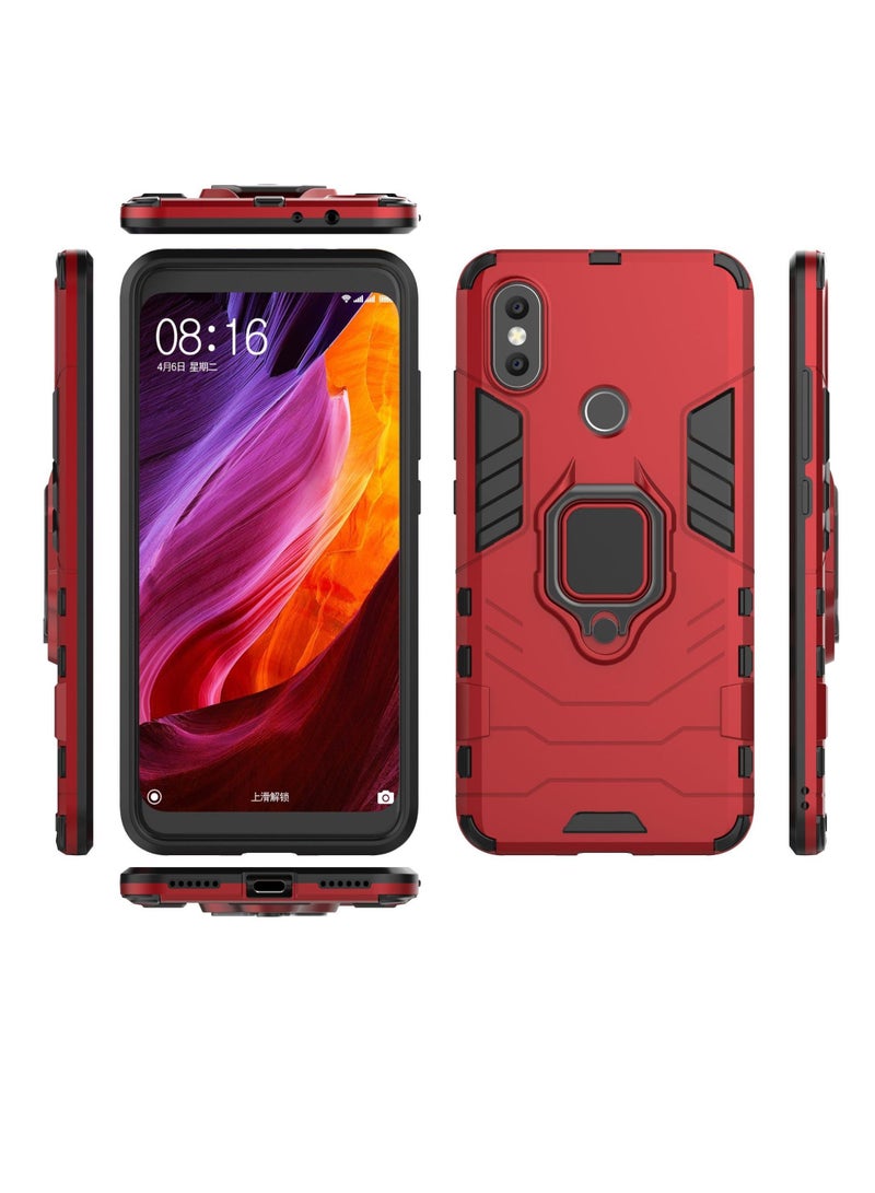 Red Protective Cover With Ring Bracket For Xiaomi - Image 2