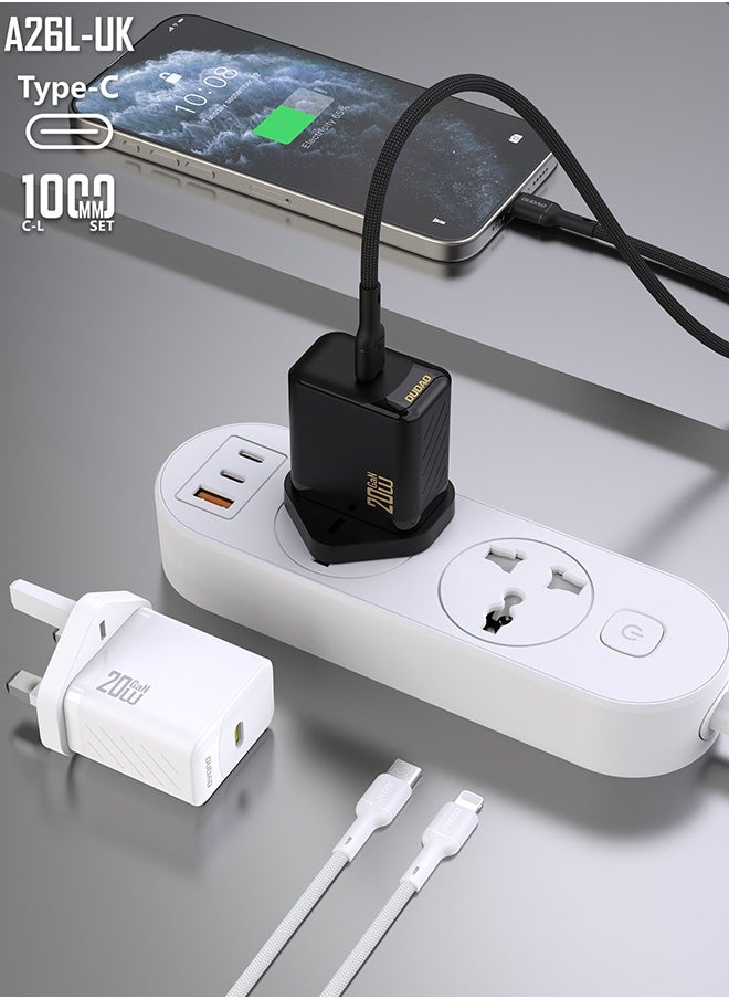DUDAO - PD 20W Fast USB C Charger, GaN Chip Fast Charger, with Type C to Lightning Cable, USB C Power Plug Universal Adapter, Wall Charger Compatible with Phones, iPads, Laptops - Image 1