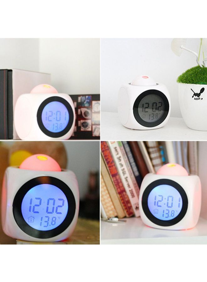 نيبمينينت ساعة منبه متعدد الوظائف بخاصية العرض مع شاشة LED أبيض/ أسود 8سم - Image 3