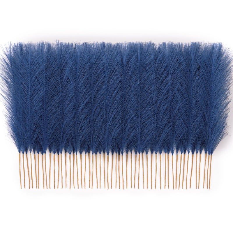 Faylifeway ðŸ±ðŸ¬ð™¥ð™˜ð™¨ Pampas Grass ðŸ­ðŸ³in, Faux Pampas Grass Home Decor, Artificial Pampas Grass Fluffy Floral Flower Arrangement for Party Wedding Dinning Hall (ð—•ð—¹ð˜‚ð—²) - Image 1