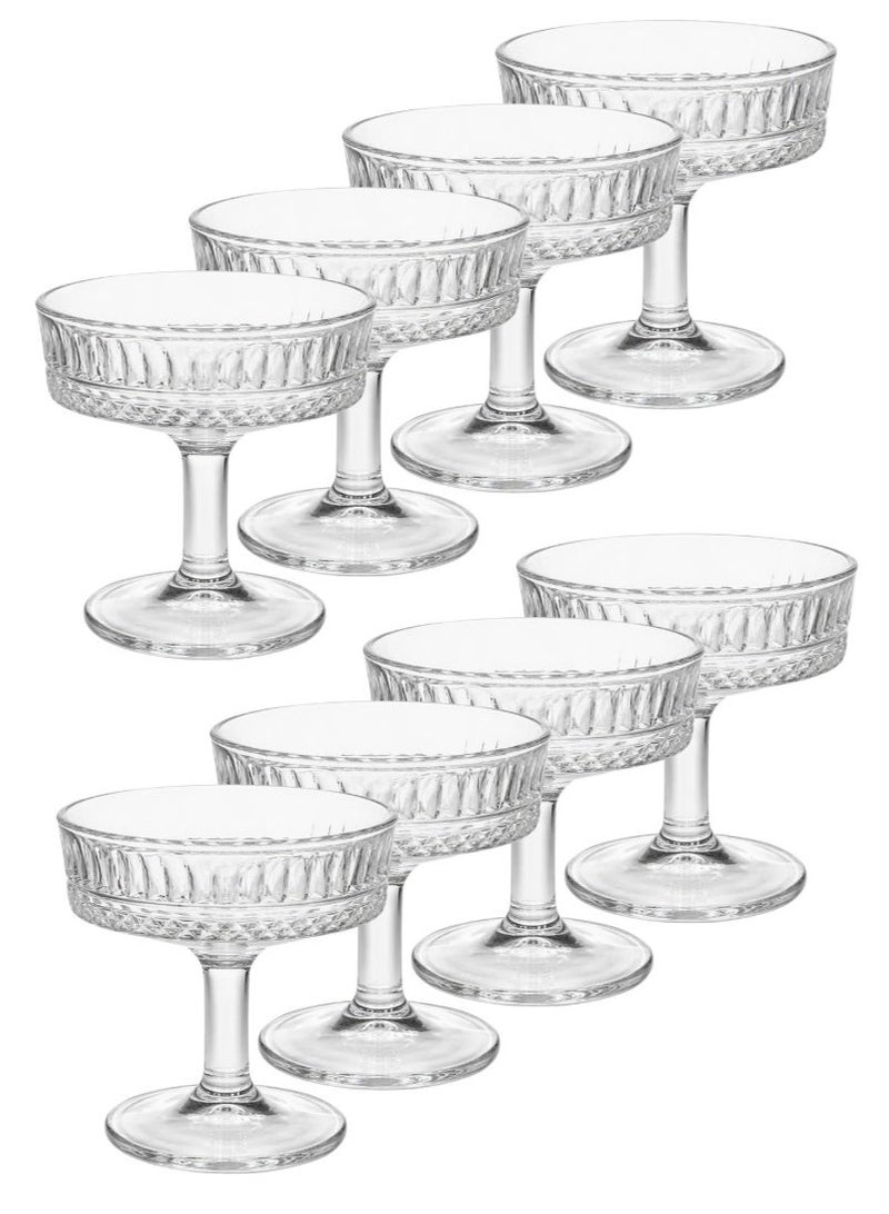 القناص طقم زبادي حلا 8 قطع من الكريستال الفاخر بقاعدة أنيقة | أكواب تقديم للحلى وايس كريم والفواكه - Image 1