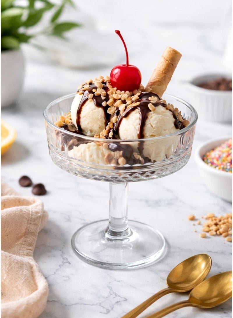 القناص طقم زبادي حلا 8 قطع من الكريستال الفاخر بقاعدة أنيقة | أكواب تقديم للحلى وايس كريم والفواكه - Image 3