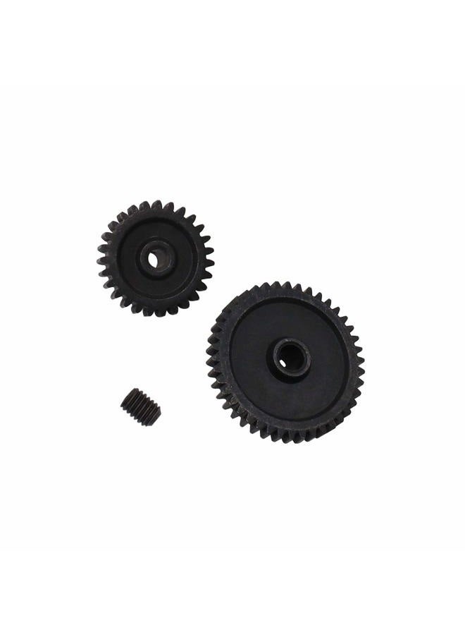 Treehobby Metal 42T Diff Main Gear Reduction Gear & 27T Motor Gear Pinion for WLtoys A959-B A969-B A979-B K929-B 1/18 RC Car Upgrade Parts (Black) - Image 3