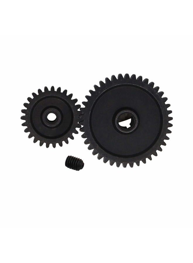 Treehobby Metal 42T Diff Main Gear Reduction Gear & 27T Motor Gear Pinion for WLtoys A959-B A969-B A979-B K929-B 1/18 RC Car Upgrade Parts (Black) - Image 4