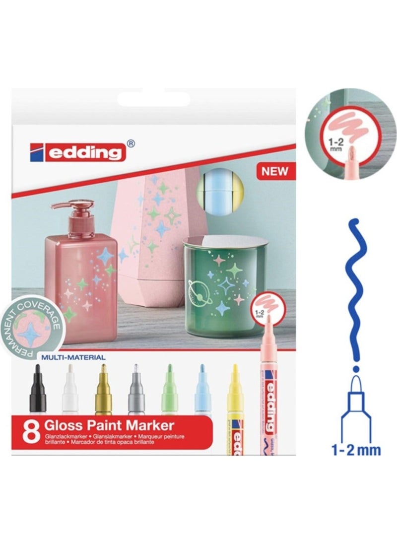 Edding 751 Covering Crayons Set of 8 + Pastel Shades  - Image 1