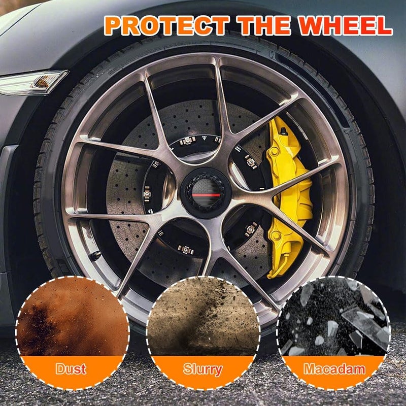 HEVLE 4PCS American Flag Wheel Center Caps, Center Caps for Rims, Car Wheel Center Rims Stickers Decals, Automotive Exterior Accessories Waterproof & Rustproof Wheel Hub Cap for Car (Black red) - Image 3