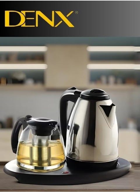 Kettle With Tea Tray, Electric Kettle With Tea Tray & Automatic Shut-Off Feature, Transparent Glass Tea Maker With Filter