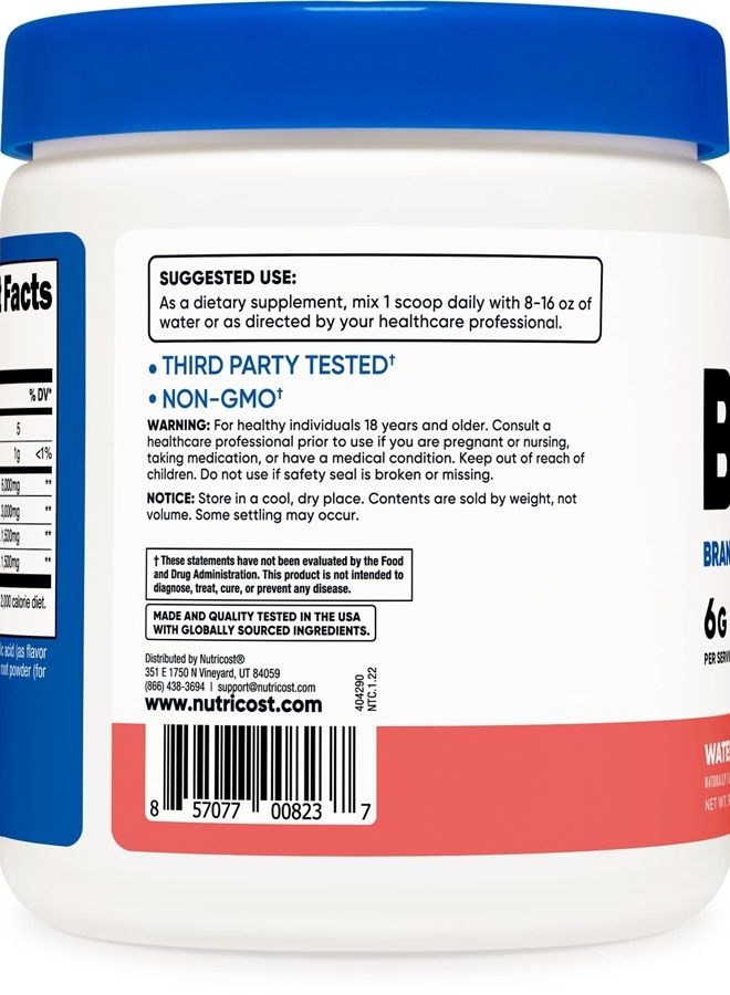 Nutricost BCAA Powder (Watermelon, 30 Servings) - Optimal 2:1:1 Ratio - Image 3