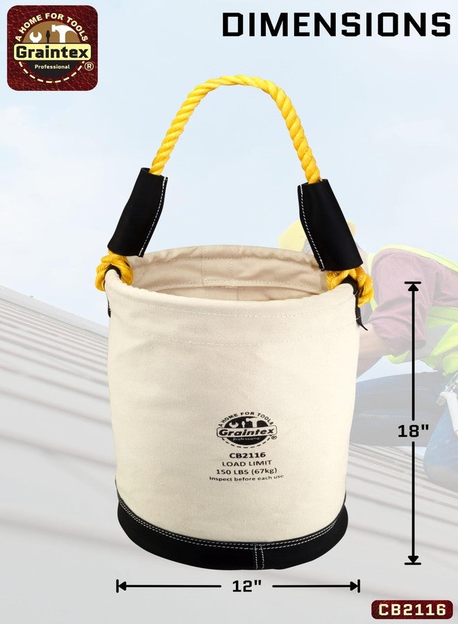 Graintex دلو قماشي متعدد الاستخدامات من Graintex CB2116، قاع جلدي - Image 3