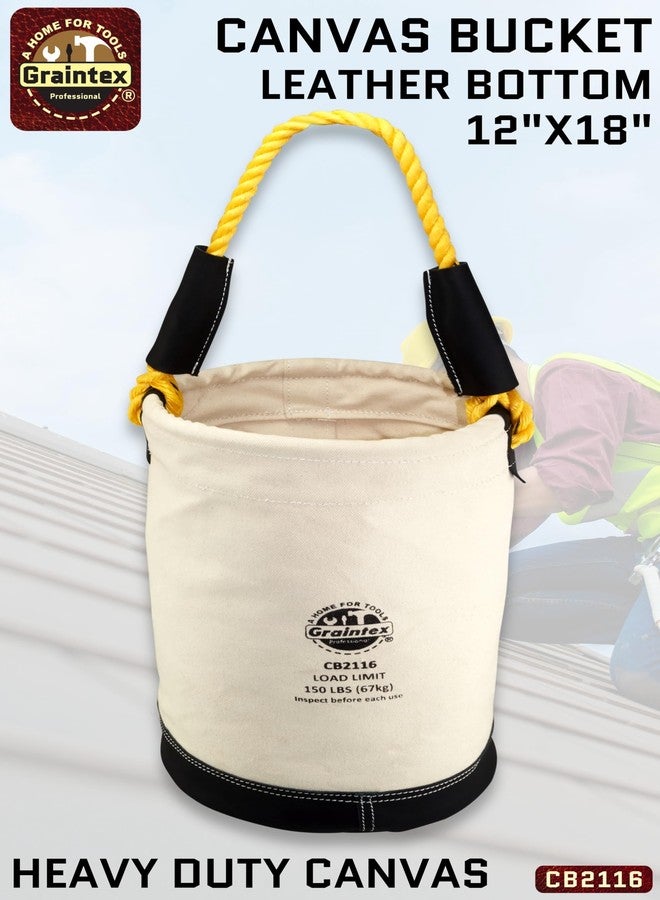 Graintex دلو قماشي متعدد الاستخدامات من Graintex CB2116، قاع جلدي - Image 2
