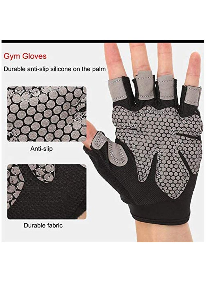Generic - Anti-skid Half Finger Gym Gloves Sports Body Building Training Exercise Cycling Biking Wrist Gloves Women & Men Dumbbell Fitness Exercise Weightlifting - Image 1