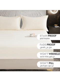 دوناتيلا طقم شرشف مطاط 2 قطع مفرد 90×190سم +30سم فائق النعومة لون أبيض نقي  - Image 4