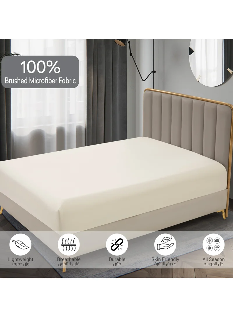 Donetella Bedding Fitted Sheet - Fits 90x190 Cm Bed For Single Bed 2 Pcs (1 Fitted Sheet and 1 Pillowcase) - 30 Cm Deep Pocket - Solid Bed Sheet