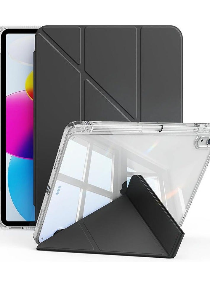 باروكس جراب لجهاز iPad (A16) الجيل الحادي عشر، وiPad الجيل العاشر، أسود  جراب لجهاز iPad مقاس 11/10.9 بوصة، موديلات 2025/2022، بتصميم نحيف وقاعدة للوقوف وغطاء خلفي صلب شفاف، يدعم Touch ID، ويدعم التشغيل/الإيقاف التلقائي عند فتح وإغلاق الغطاء - Image 5