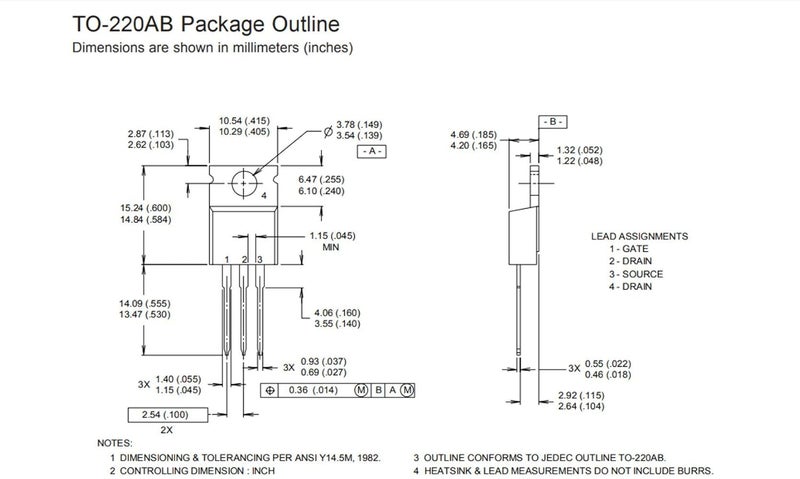 Bridgold 10pcs IRL7833PBF IRL7833 N-Channel Power MOSFET Transistor,30 V 150A,3-Pin TO-220AB - Image 4