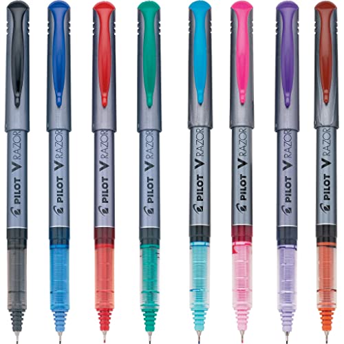 Pilot V Razor Point Liquid Ink Markers, Assorted Color Inks, 8-Pack Pouch (11008) - Image 2