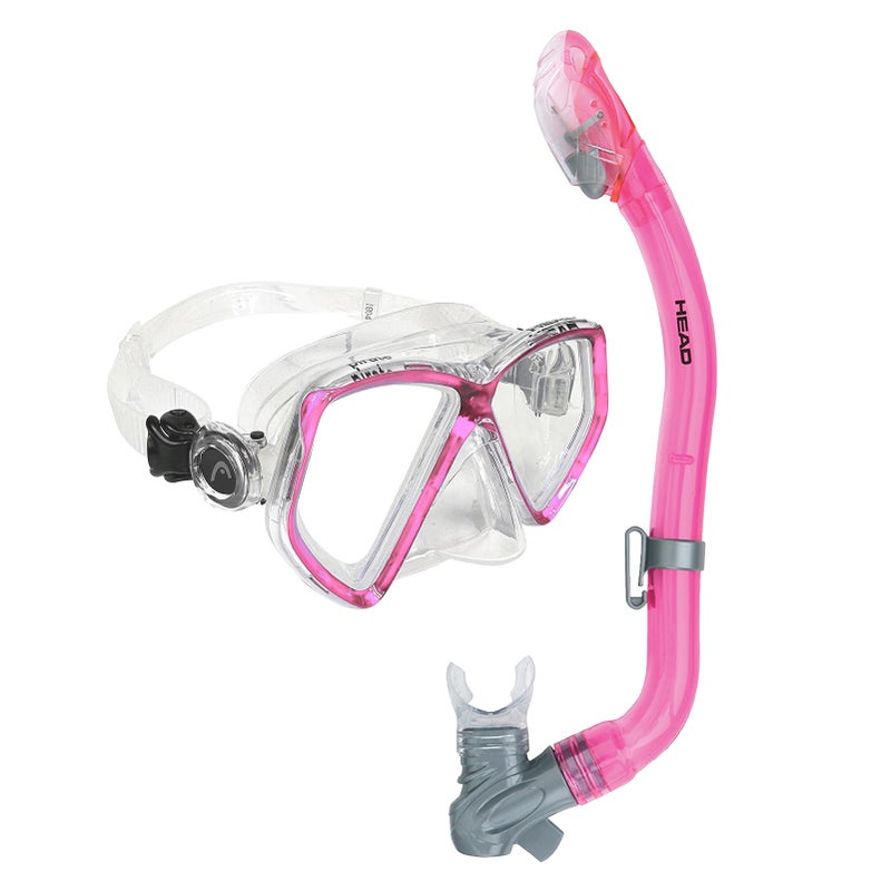 MARES Junior Pirate Dry Combo, Silicone Mask & Snorkel Set, Pink/Clear - Image 1