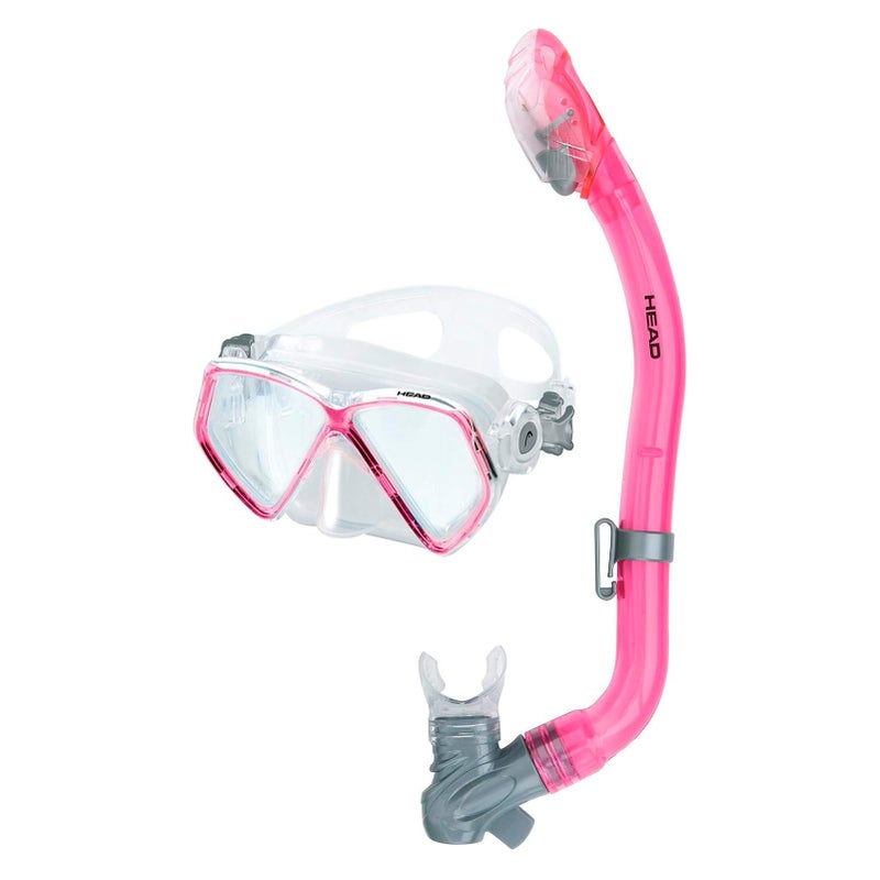 MARES Junior Pirate Dry Combo, Silicone Mask & Snorkel Set, Pink/Clear - Image 2