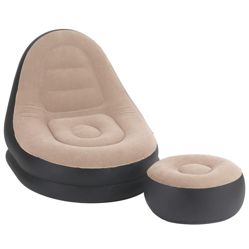 EchoSmile Inflatable Leisure Sofa, Family Folding Lounger with Inflatable Foot Cushion - Image 1